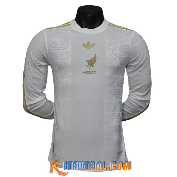 Camiseta Equipo Nacional México Gold Cup Edition Manga Largas Blanco 2025/2026