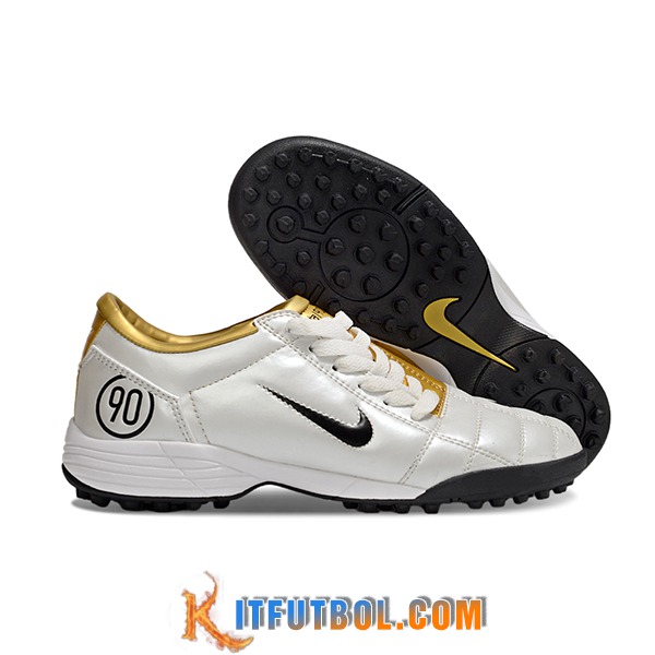 Nike Botas De Fútbol T90 TF Gris/Amarillo/Negro