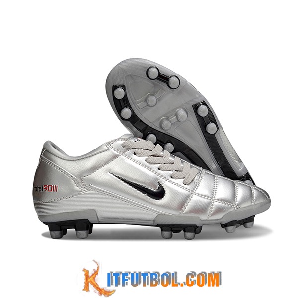 Nike Botas De Fútbol T90 FG Gris/Negro