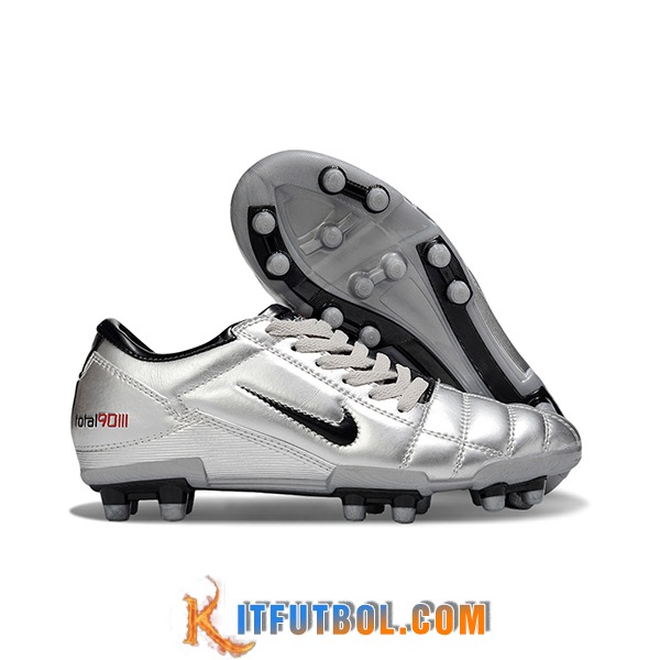Nike Botas De Fútbol T90 FG Gris/Negro -02