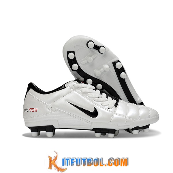Nike Botas De Fútbol T90 FG Blanco/Negro