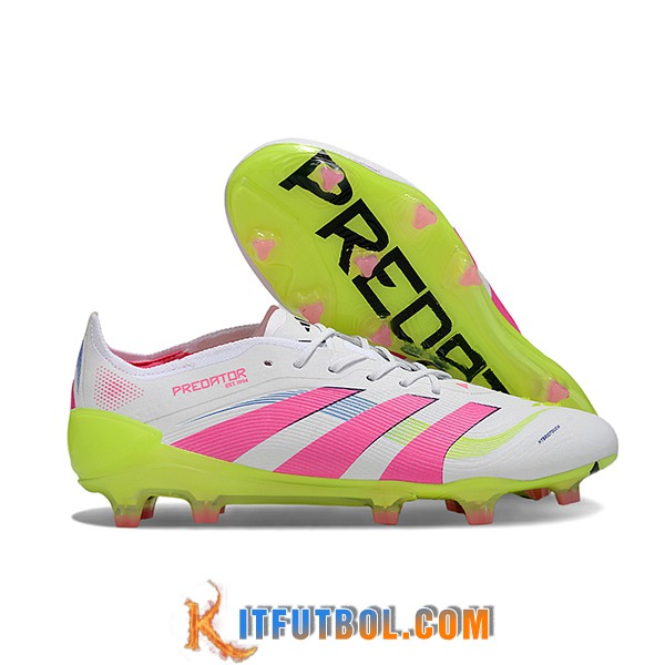 Adidas Botas De Fútbol 25 Predator Elite FG Blanco/Rosa/Verde