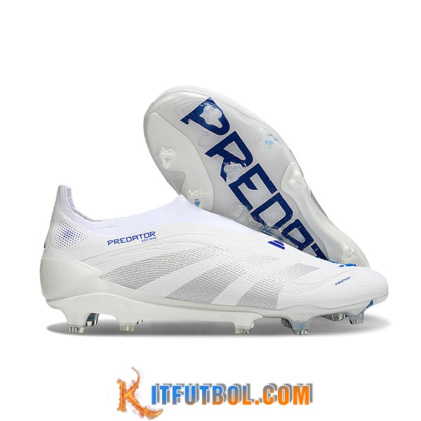 Adidas Botas De Fútbol 25 Predator Elite LL FG Blanco/Gris/Azul