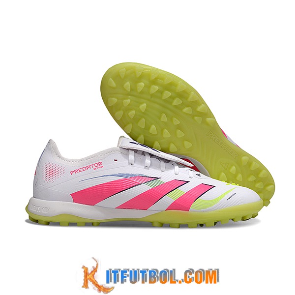 Adidas Botas De Fútbol PREDATOR LEAGUE FT TURF Blanco/Rosa/Verde