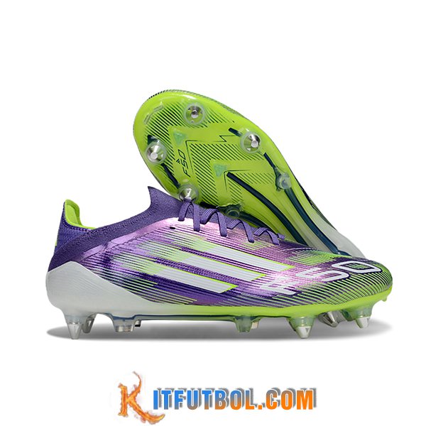 Adidas Botas De Fútbol F50 Elite SG Violeta/Verde/Blanco