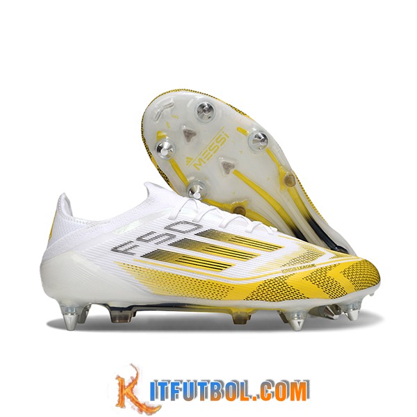 Adidas Botas De Fútbol F50 Elite SG Blanco/Amarillo