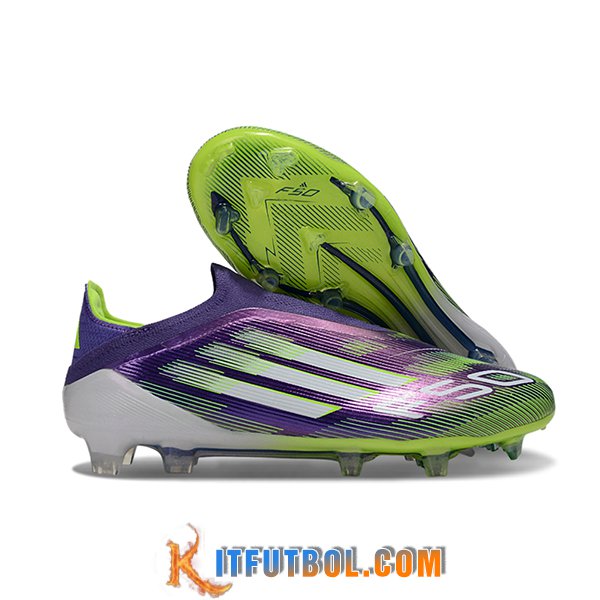 Adidas Botas De Fútbol F50 Elite Laceless FG Violeta/Verde/Blanco