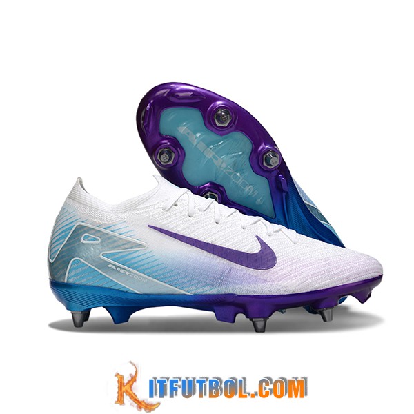 Nike Botas De Fútbol AIR ZOOM MERCURIAL VAPOR XVI ELITE SG-PRO Blanco/Violeta/Azul