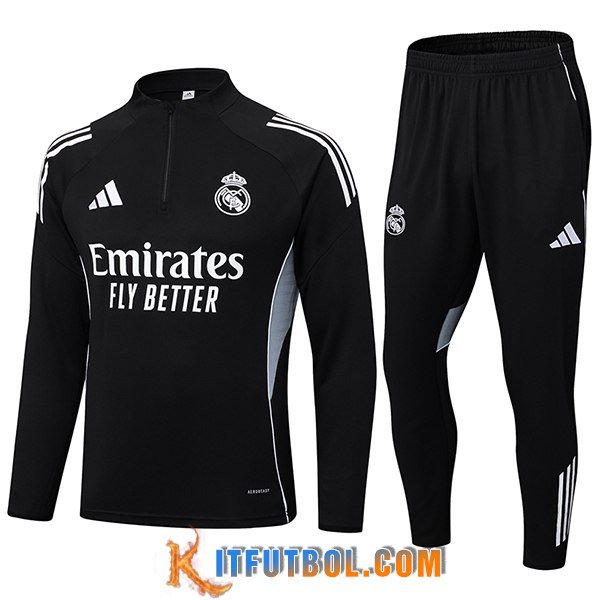 Chandal Equipos De Futbol Real Madrid Negro/Gris 2025/2026