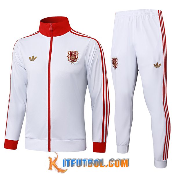 Chandal Equipos De Futbol Chaquetas Bayern Munich Blanco/Rojo 2025/2026