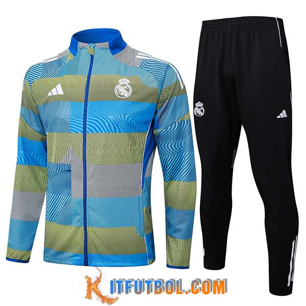Chandal Equipos De Futbol Chaquetas Real Madrid Azul/Verde 2025/2026