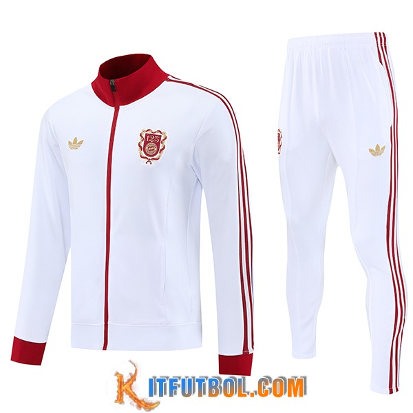 Chandal Equipos De Futbol Chaquetas Bayern Munich Blanco/Rojo 2025/2026