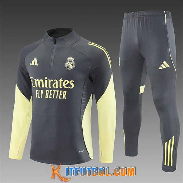 Chandal Equipos De Futbol Real Madrid Ninos Gris/Amarillo 2025/2026