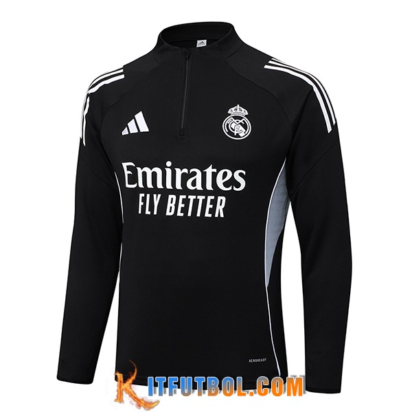 Sudadera De Entrenamiento Real Madrid Negro/Gris 2025/2026