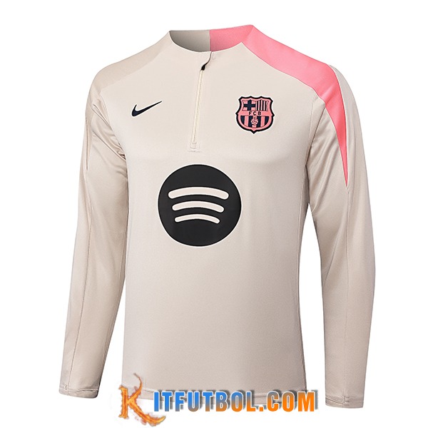 Sudadera De Entrenamiento FC Barcelona Beige/Rosa 2025/2026
