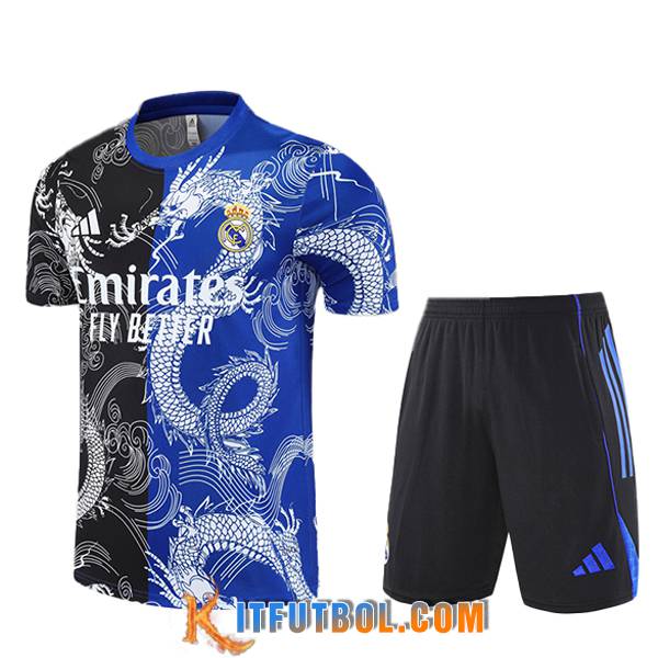 Camiseta Entrenamiento Real Madrid Ninos Negro/Azul/Blanco 2025/2026