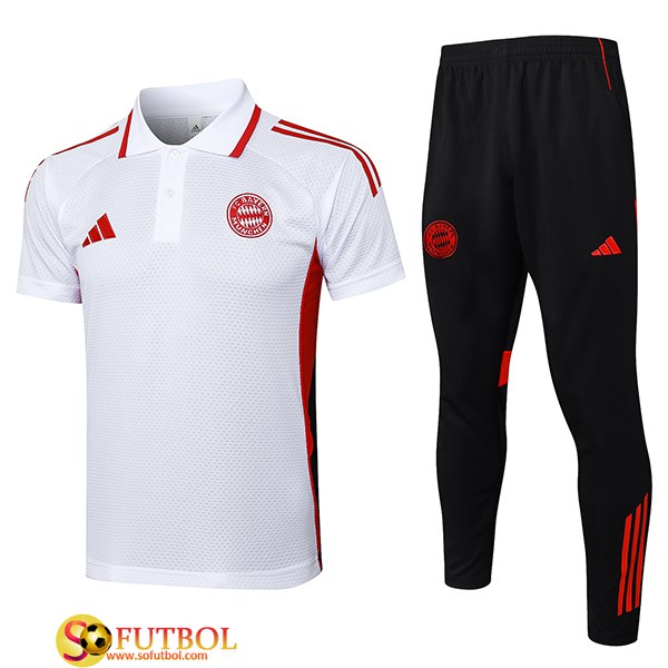Camiseta Polo Bayern Munich Blanco/Rojo 2025/2026 -02