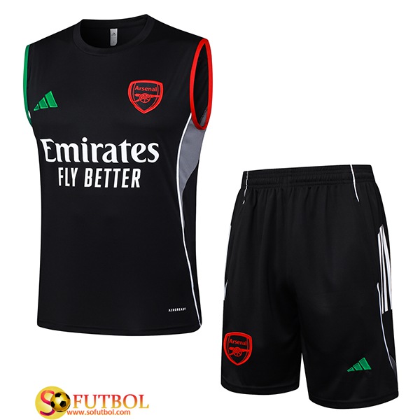 Camiseta Entrenamiento sin mangas Arsenal Negro/Gris 2025/2026