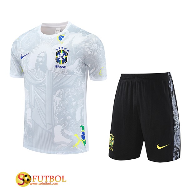 Camiseta Entrenamiento Brasil Blanco/Gris 2025/2026