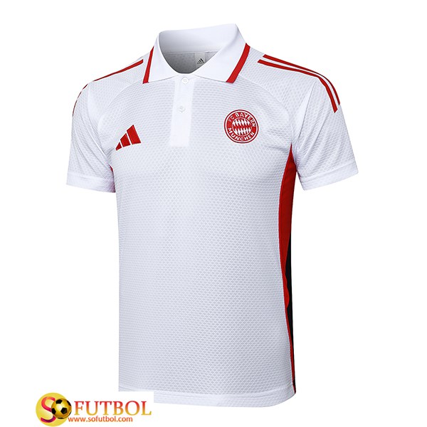 Camiseta Polo Bayern Munich Blanco/Rojo 2025/2026 -02