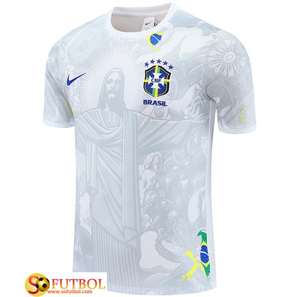 Camiseta Entrenamiento Brasil Blanco/Gris 2025/2026
