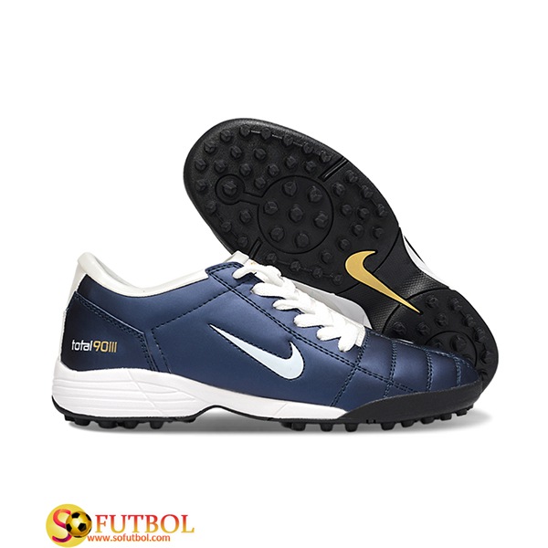Nike Botas De Fútbol T90 TF Azul/Blanco -02