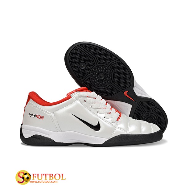 Nike Botas De Fútbol T90 IC Blanco/Rojo/Negro