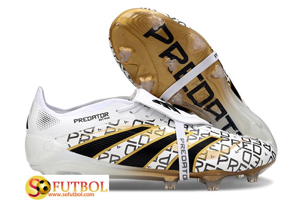 Adidas Botas De Fútbol 25 Predator Elite Tongue FG Blanco/Negro/Amarillo