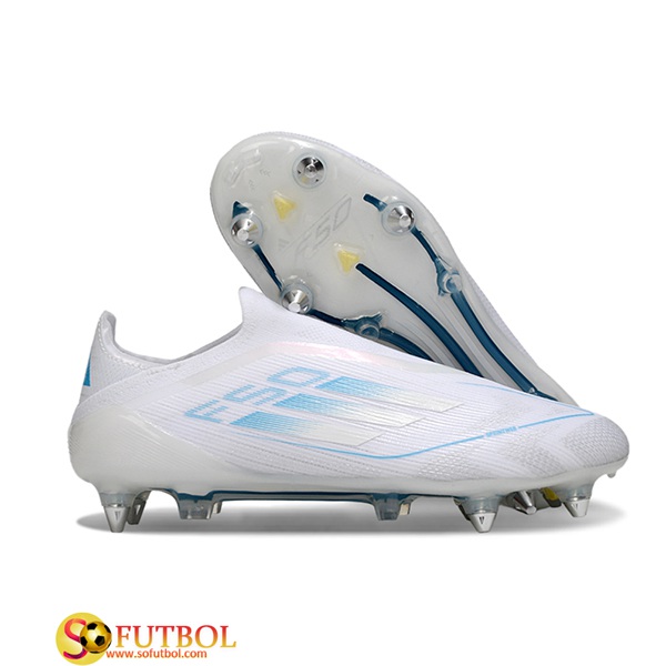 Adidas Botas De Fútbol F50 Elite Laceless SG Blanco/Azul