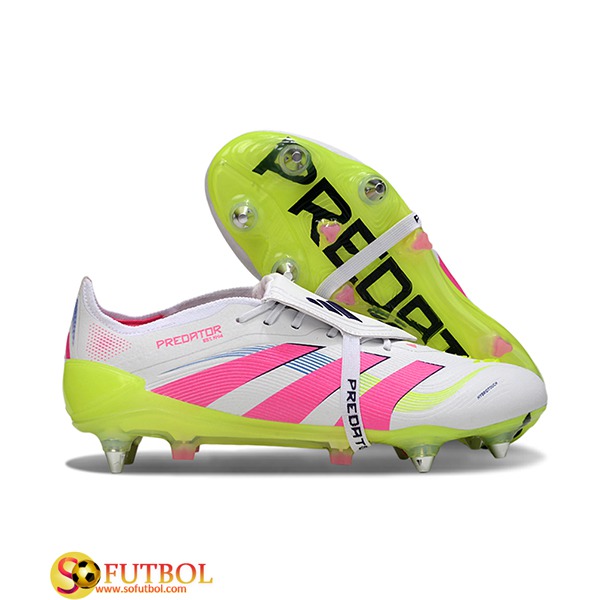 Adidas Botas De Fútbol 25 Predator Elite Tongue SG Blanco/Rosa/Verde -02
