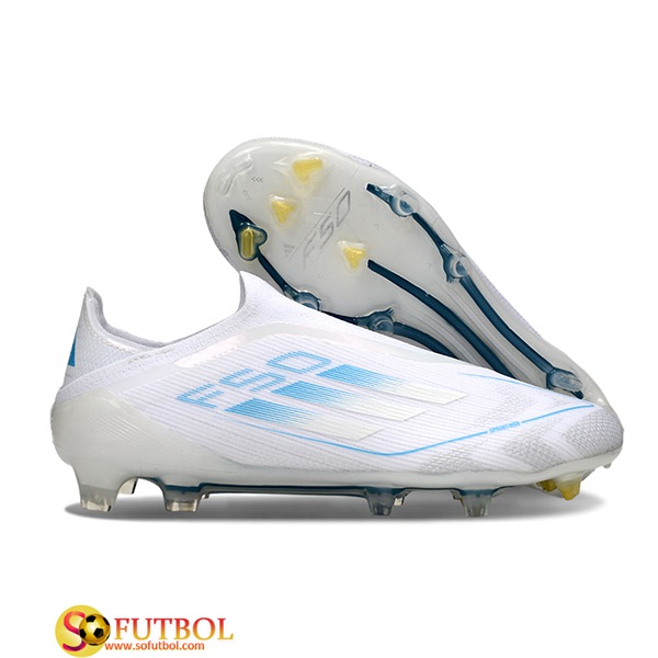 Adidas Botas De Fútbol F50 Elite Laceless FG Blanco/Azul