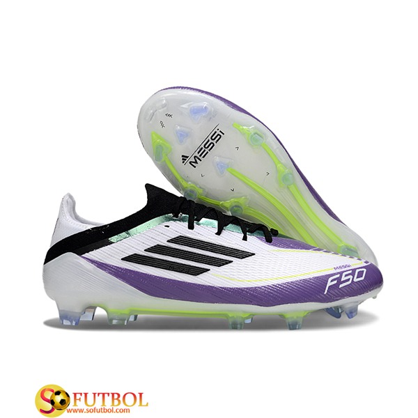 Adidas Botas De Fútbol F50 Elite FG Blanco/Negro/Violeta/Verde
