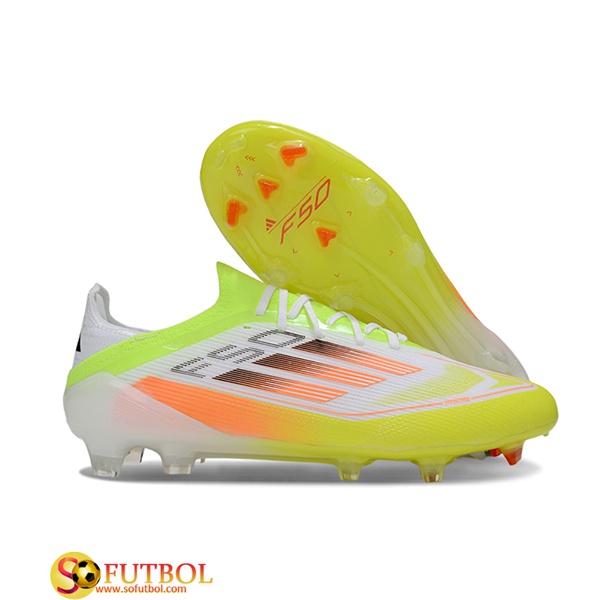 Adidas Botas De Fútbol F50 Elite FG Blanco/Verde/Naranja