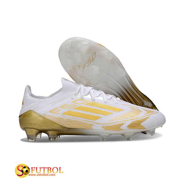 Adidas Botas De Fútbol F50 Elite FG Blanco/Amarillo -02