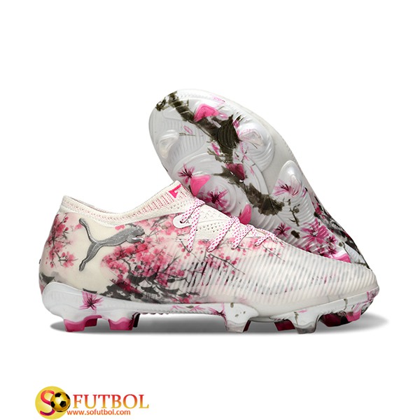 PUMA Botas De Fútbol FUTURE 8 ULTIMATE FG/AG Blanco/Rosa/Gris