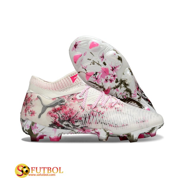 PUMA Botas De Fútbol FUTURE 8 ULTIMATE FG/AG Blanco/Rosa/Gris -02