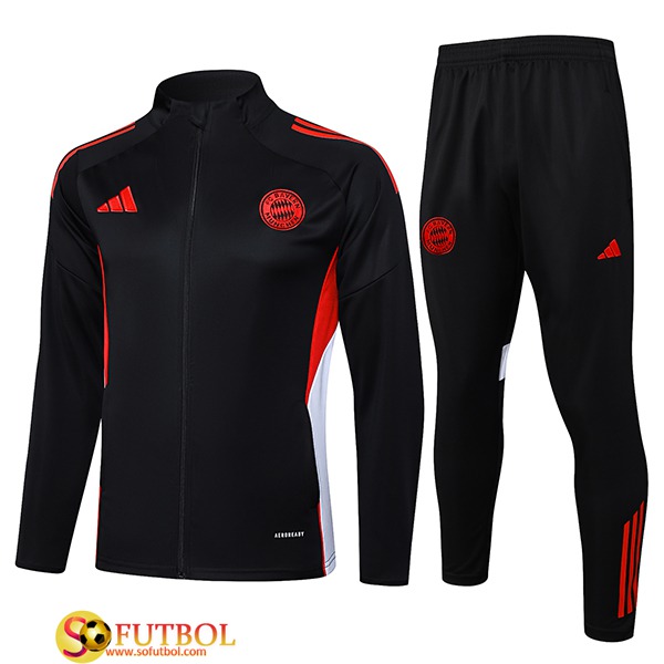 Chandal Equipos De Futbol Chaquetas Bayern Munich Negro/Rojo/Blanco 2025/2026