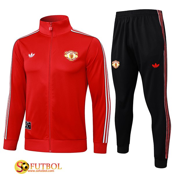 Chandal Equipos De Futbol Chaquetas Manchester United Rojo/Blanco 2025/2026