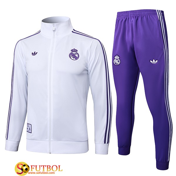 Chandal Equipos De Futbol Chaquetas Real Madrid Blanco/Violeta 2025/2026 -02