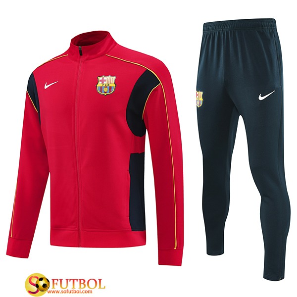 Chandal Equipos De Futbol Chaquetas FC Barcelona Rojo/Negro/Amarillo 2025/2026