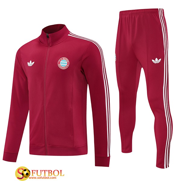 Chandal Equipos De Futbol Chaquetas Bayern Munich Rojo/Blanco 2025/2026