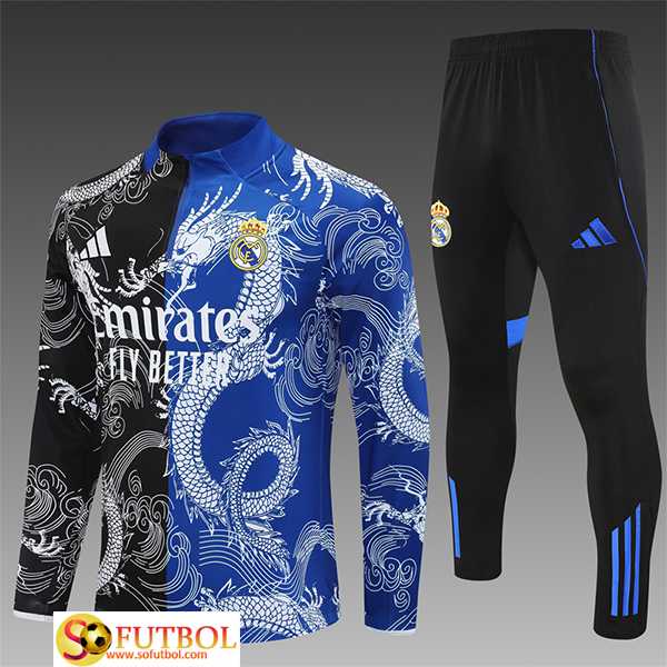 Chandal Equipos De Futbol Real Madrid Ninos Negro/Azul/Blanco 2025/2026
