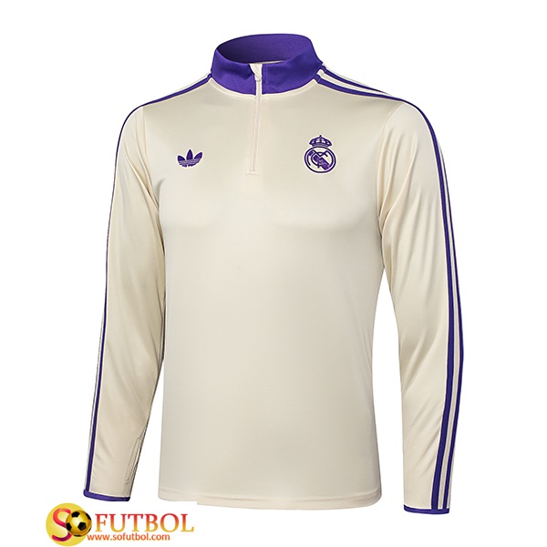 Sudadera De Entrenamiento Real Madrid Beige/Violeta 2025/2026