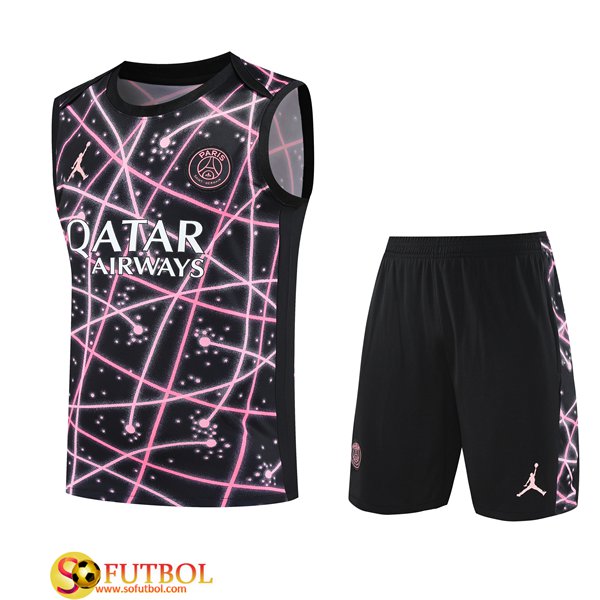 Camiseta Entrenamiento sin mangas PSG Ninos Negro/Rosa 2025/2026 -02