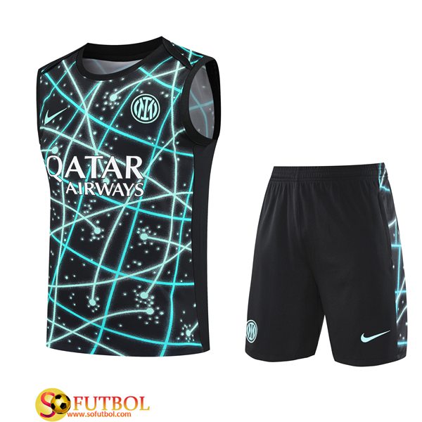 Camiseta Entrenamiento sin mangas Inter Milan Ninos Negro/Azul 2025/2026