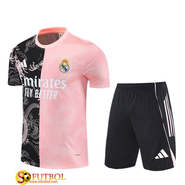 Camiseta Entrenamiento Real Madrid Ninos Negro/Rosa/Blanco 2025/2026