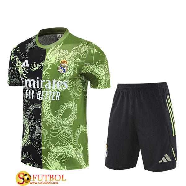 Camiseta Entrenamiento Real Madrid Ninos Negro/Verde/Blanco 2025/2026