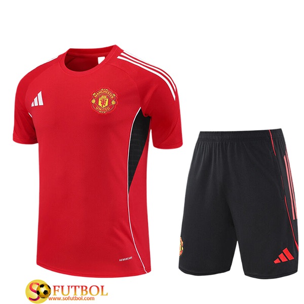 Camiseta Entrenamiento Manchester United Ninos Rojo/Negro 2025/2026 -02