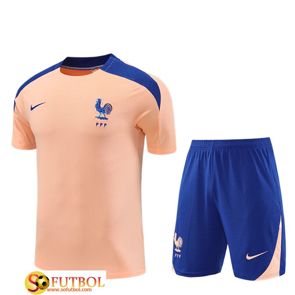 Camiseta Entrenamiento Francia Ninos Rosa/Azul 2025/2026