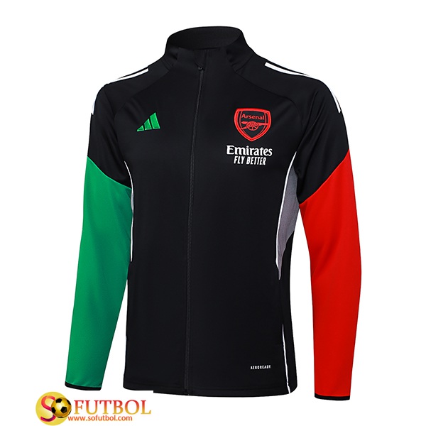 Chaquetas Futbol Arsenal Negro/Verde/Rojo 2025/2026